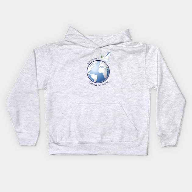 Pray for Peace Around the World Kids Hoodie by numpdog